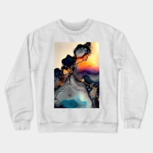 Sunshine Creation - Abstract Alcohol Ink Resin Art Crewneck Sweatshirt